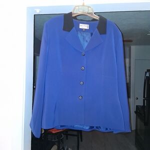 Kasper Royal Blue Blazer with Black Accents